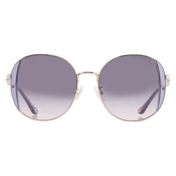 Lilac Peach Gradient Round Ladies Sunglasses HC7176B 900536 54 Lilac Peach Gradient Round Ladies Sunglasses HC7176B 900536 54