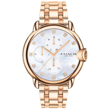 COACH 腕時計 14503949ローズゴールド Coach Boyfriend Chronograph Quartz Crystal Silver Dial