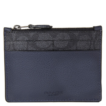 Signature Canvas Blocking Card Case-Charcoal