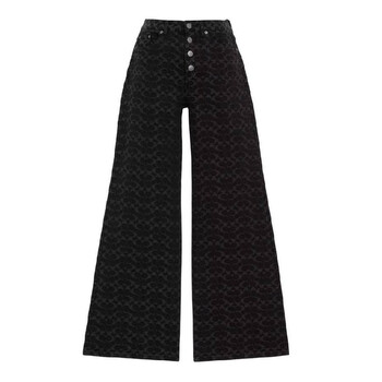 Signature Wide-Leg Denim Jeans, Size 0