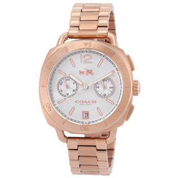 COACH 腕時計 14503949ローズゴールド Coach Boyfriend Chronograph Quartz Crystal Silver Dial