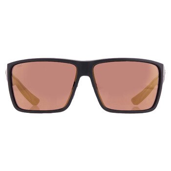 Gold Mirror Polarized Glass Rectangular Men's Sunglasses 6S9121 912107 64