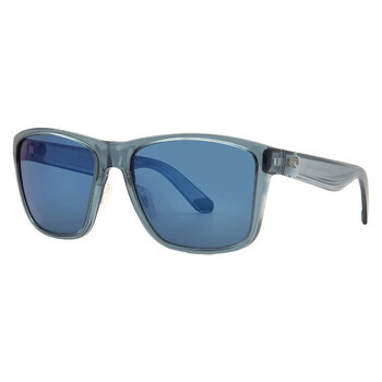 LOS ALIJOS Blue Mirror Polarized Polycarbonate Square Men's Sunglasses 6S9126 912608 59