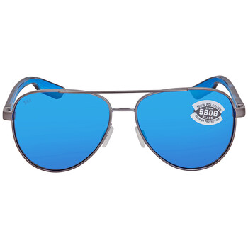 PELI Blue Mirror Polarized Glass Pilot Unisex Sunglasses 6S4002 400211 57