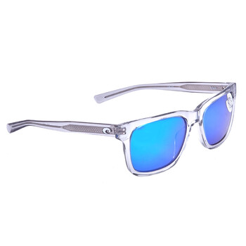 Tybee Blue Mirror Polarized Glass Square Men's Sunglasses 6S2003 200302 55