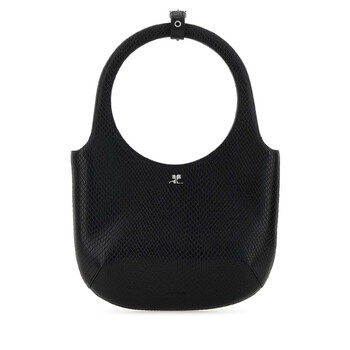 Courrèges Black Leather Holy Handbag 325GSA102CV0045 9999