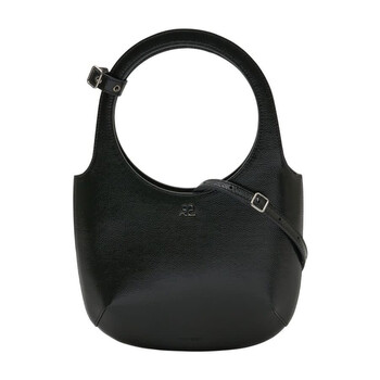 Courrèges Leather Top Handle Bag — Black 425GSA116CR0043-9999