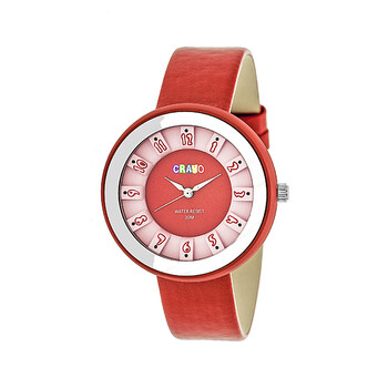 Celebration Red and Pink Dial Red Leather Watch CRACR3408