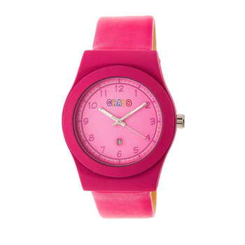 Dazzle Hot Pink Dial Hot Pink Leather Ladies Watch CRACR4104