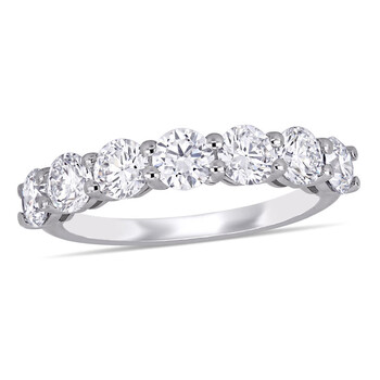 Amour 1 CT TW Oval-cut Diamond Semi-eternity Band In 14K White Gold ...