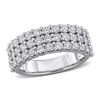 1 3/4CT TW Lab Grown Diamond Triple Row Ring in Sterling Silver JMS011812 1 3/4CT TW Lab Grown Diamond Triple Row Ring in Sterling Silver JMS011812
