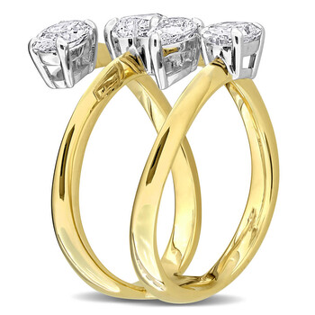 1 4/5CT TW Multi-Shape Lab-Grown Diamond Bypass Ring in 14k Two-Tone Gold