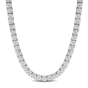 1 7/8 CT TW Lab-Grown Diamond Tennis Necklace in Sterling Silver - 16 in JMS012096