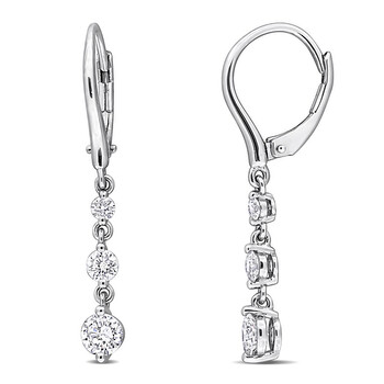 1 CT Lab Grown Diamond TW LeverBack Earrings Silver JMS011882