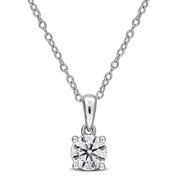 1 CT TW Lab-Grown Diamond Solitaire Pendant with Chain in Sterling Silver JMS012087 1 CT TW Lab-Grown Diamond Solitaire Pendant with Chain in Sterling Silver JMS012087