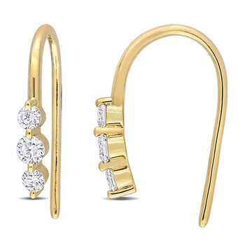 1/2 CT TGW Lab Created Diamond Hook Earrings in 18k Yellow Gold Plated Sterling Silver JMS010695