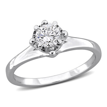1/2CT TW Lab-Grown Diamond Solitaire Engagement Ring in Sterling Silver