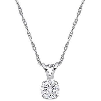 1/2ct TW Lab-Grown Diamond Solitaire Pendant with Chain in 14k White Gold - 17 in JMS011339 1/2ct TW Lab-Grown Diamond Solitaire Pendant with Chain in 14k White Gold - 17 in JMS011339
