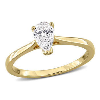 1/2CT TW Pear-Shaped Lab-Grown Diamond Solitaire Engagement Ring with Side Accents in Yellow Plated Sterling Silver JMS012033 1/2CT TW Pear-Shaped Lab-Grown Diamond Solitaire Engagement Ring with Side Accents in Yellow Plated Sterling Silver JMS012033