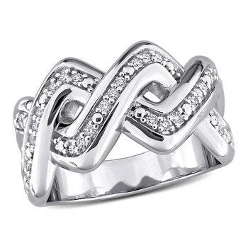 1/4CT TW Lab Grown Diamond Crossover Ring in Sterling Silver JMS011816