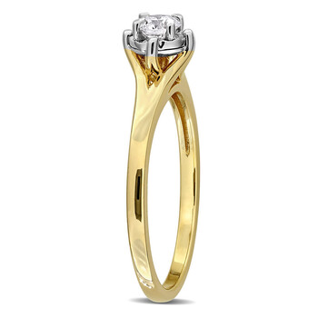 1/4CT TW Lab-Grown Diamond Solitaire Engagement Ring in Two-Tone Sterling Silver