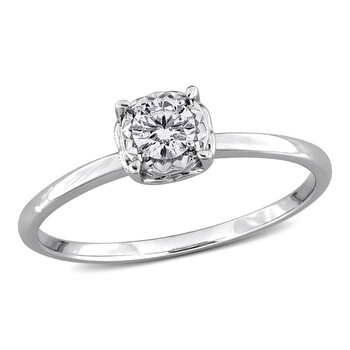 Amour 3/4 CT TW Diamond Solitaire Ring In 14K White Gold