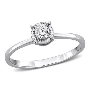 1/6ct TW Lab-Grown Diamond Halo Engagement Ring in 18k White Gold JMS011562 1/6ct TW Lab-Grown Diamond Halo Engagement Ring in 18k White Gold JMS011562
