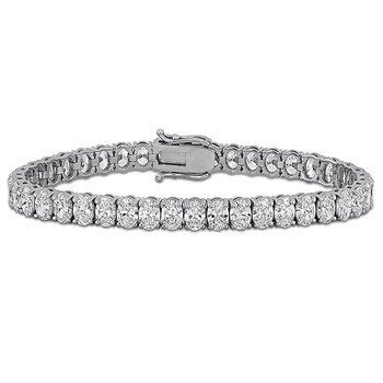 17 1/6ct TW Oval-Cut Lab-Grown Diamond Tennis Bracelet in 18k White Gold JMS011689 17 1/6ct TW Oval-Cut Lab-Grown Diamond Tennis Bracelet in 18k White Gold JMS011689