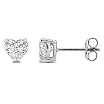 1ct TW Heart-Shaped Lab-Grown Diamond Stud Earrings in 14k White Gold JMS011435