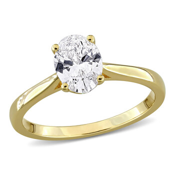 1CT TW Oval-Cut Lab-Grown Diamond Solitaire Engagement Ring with Side Accents in Yellow Plated Sterling Silver JMS012004 1CT TW Oval-Cut Lab-Grown Diamond Solitaire Engagement Ring with Side Accents in Yellow Plated Sterling Silver JMS012004