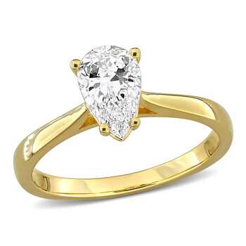 1CT TW Pear-Shaped Lab-Grown Diamond Solitaire Engagement Ring with Side Accents in Yellow Plated Sterling Silver JMS012003 1CT TW Pear-Shaped Lab-Grown Diamond Solitaire Engagement Ring with Side Accents in Yellow Plated Sterling Silver JMS012003