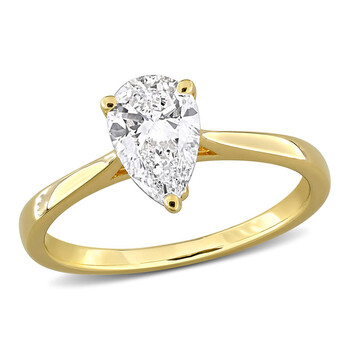 1CT TW Pear-Shaped Lab-Grown Diamond Solitaire Engagement Ring with Side Accents in Yellow Plated Sterling Silver JMS012040 1CT TW Pear-Shaped Lab-Grown Diamond Solitaire Engagement Ring with Side Accents in Yellow Plated Sterling Silver JMS012040