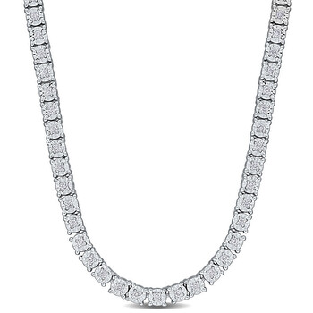 2 3/5 CT TW Lab-Grown Diamond Tennis Necklace in Sterling Silver - 22 in JMS012069