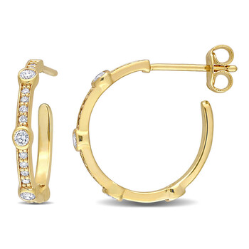 Elegant Minimal Diamond Hoop Earrings