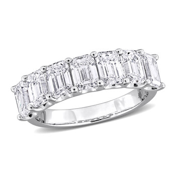 3 1/2ct TW Emerald-Cut Lab-Grown Diamond 7-Stone Semi-Eternity Anniversary Band in 14k White Gold JMS011416