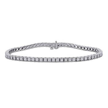 3 1/7ct TW Lab-Grown Diamond Tennis Anklet in 14k White Gold JMS011646