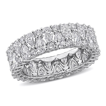 3 4/5CT TW Round and Pear Shape Lab-Grown Diamond Ring in 14k White Gold