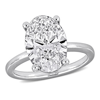 4 1/6ct TW Oval Lab-Grown Diamond Solitaire Engagement Ring in 14k White Gold (IGI Certified) JMS011623 4 1/6ct TW Oval Lab-Grown Diamond Solitaire Engagement Ring in 14k White Gold (IGI Certified) JMS011623