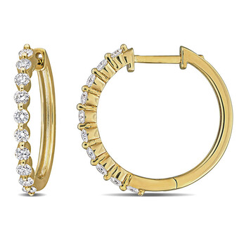 Amour 1/4 CT TW Diamond Inside Outside Hoop Earrings In 14K