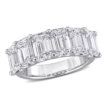 6ct TW Emerald-Cut Lab-Grown Diamond 6-Stone Semi-Eternity Anniversary Band in 14k White Gold JMS011419