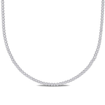 7 1/3 CT TW Lab Grown Diamond Tennis Necklace in 14k White Gold JMS012086
