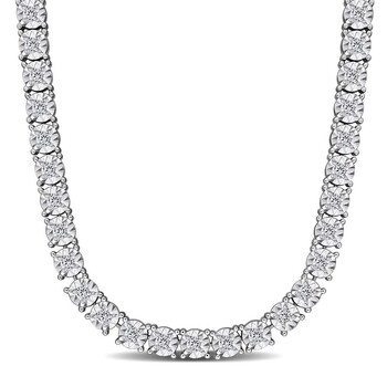 7 CT TW Lab-Grown Diamond Tennis Necklace in Sterling Silver JMS012072