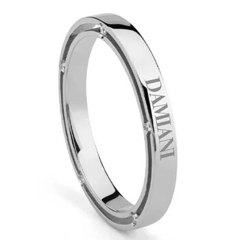 D.Side 18K White Gold Diamond Wedding Band