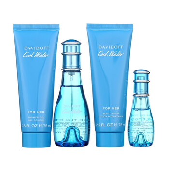 Ladies Cool Water 4pcs EDT Gift Set Fragrances 3616305267054