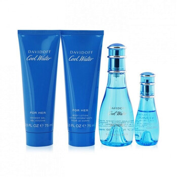 Ladies Cool Water 4pcs EDT Gift Set Fragrances 3616304154140