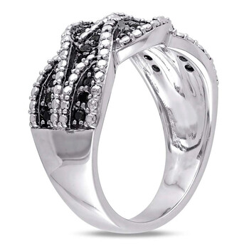 Delmar 1/4 CT TW Black Diamond Double Twist Ring in Sterling Silver with Black Rhodium Delmar 1/4 CT TW Black Diamond Double Twist Ring in Sterling Silver with Black Rhodium