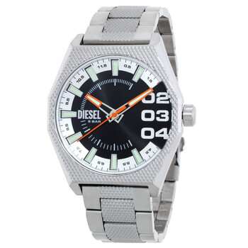 Diesel Bad Ass Chronograph Blue Dial Black Leather Men's Watch