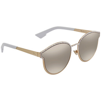 Dior White and Brown Geometric Sunglasses DIOR DiorMidnight S1I Havana 53MM Geometric Sunglasses  main image 4