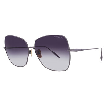 ZAZOE Dark Grey to Clear Gradient Butterfly Ladies Sunglasses DTS145-A-03
