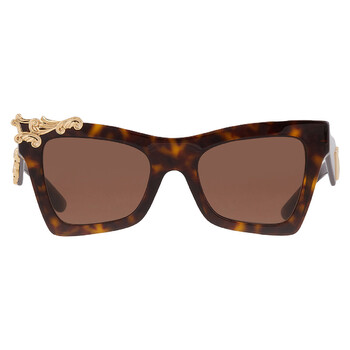 Dolce & Gabbana Dark Brown Cat Eye Ladies Sunglasses DG4435 502/73 